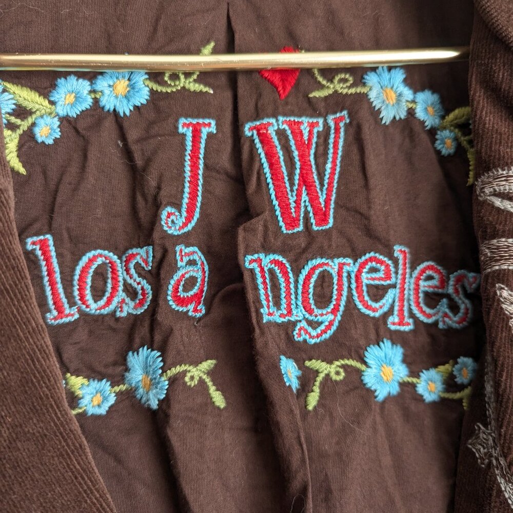 Vintage Johnny Was Micro Corduroy Y2K Embroidered Blazer Jacket - Picture 3 of 11